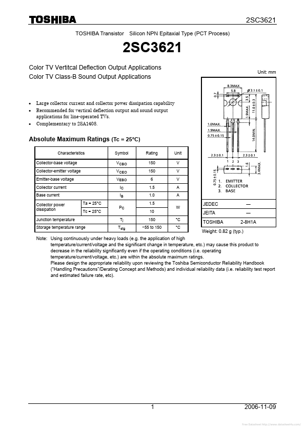 2SC3621 Toshiba Semiconductor