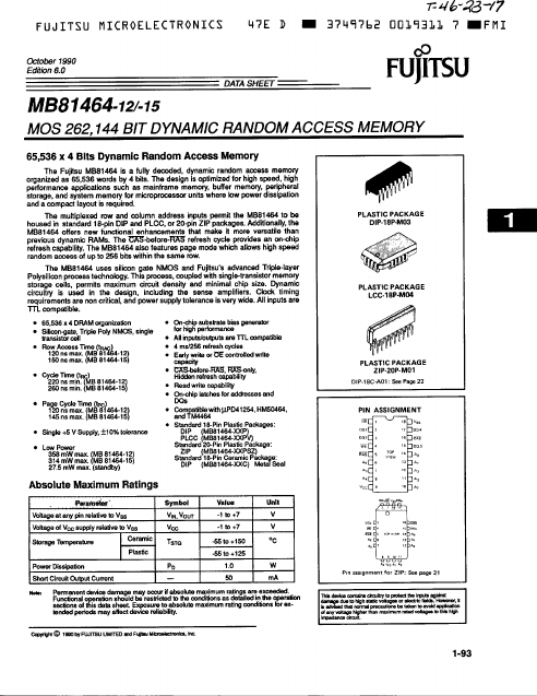 MB81464-15 Fujitsu