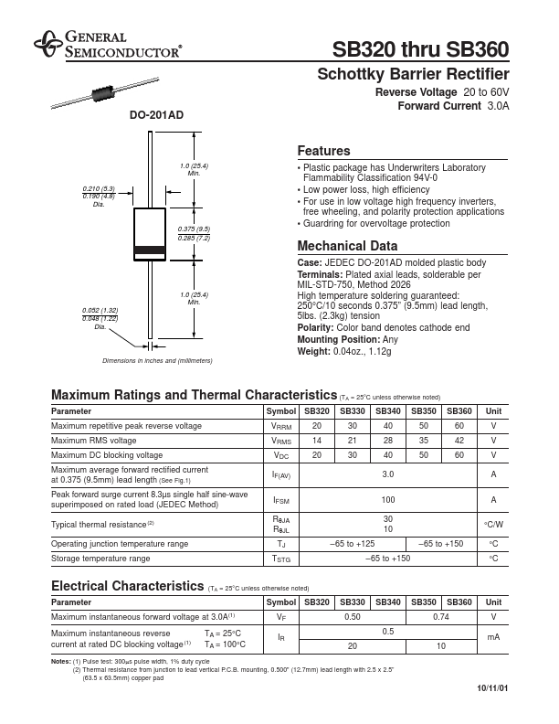 SB350 General Semiconductor