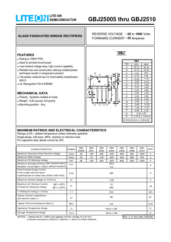 GBJ2501 LITE-ON