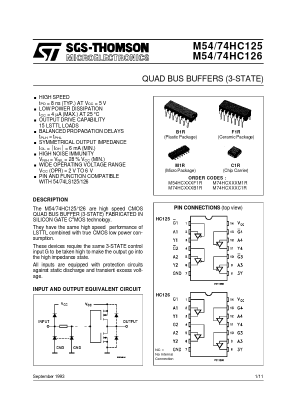 M74HC125 ST Microelectronics