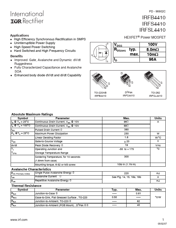 IRFSL4410 IRF