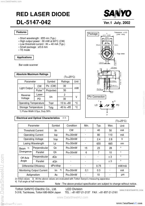 DL-5147-042 Sanyo Semicon Device