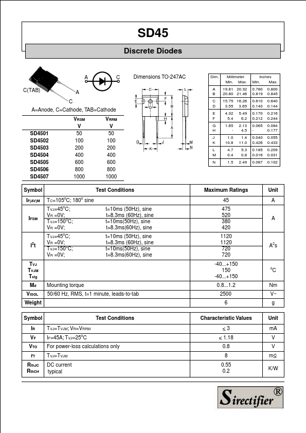 SD4507 Sirectifier