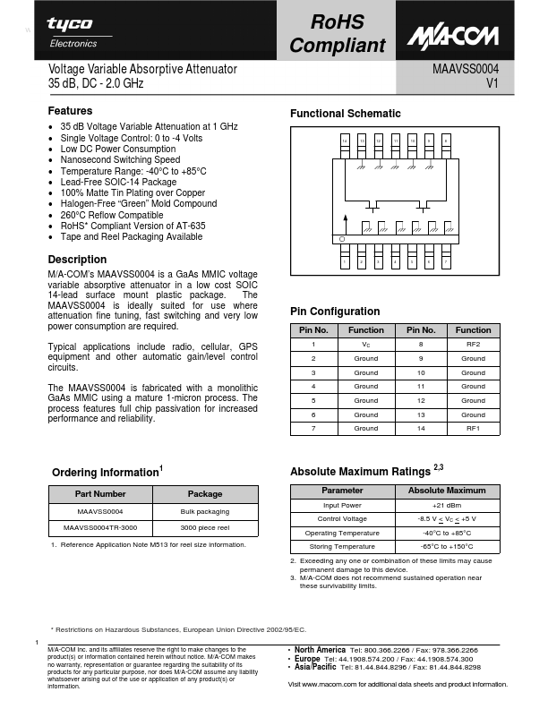 MAAVSS0004 Tyco Electronics