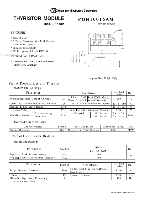 <?=PGH10016AM?> डेटा पत्रक पीडीएफ