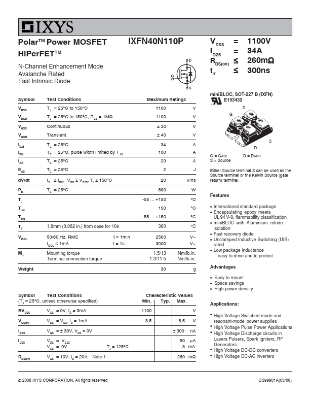 IXFN40N110P