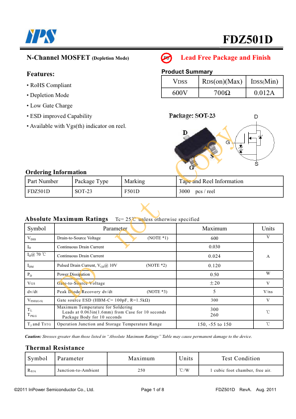 <?=FDZ501D?> डेटा पत्रक पीडीएफ