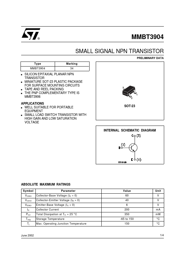 MMBT3904 STMicroelectronics