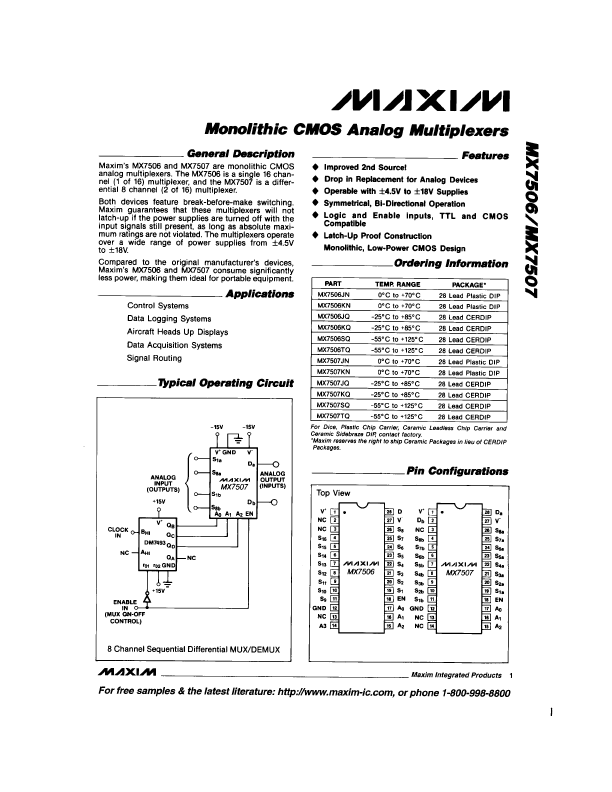 <?=MX7506SQ?> डेटा पत्रक पीडीएफ