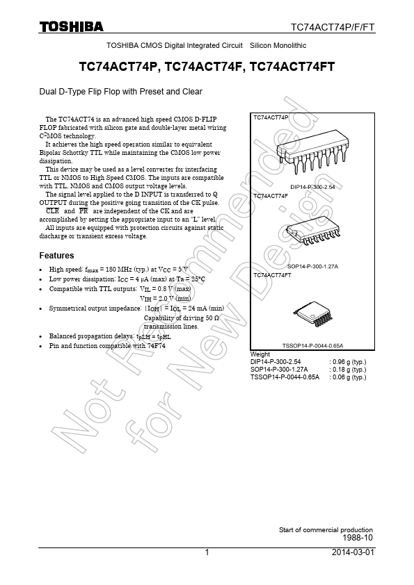 <?=TC74ACT74FT?> डेटा पत्रक पीडीएफ
