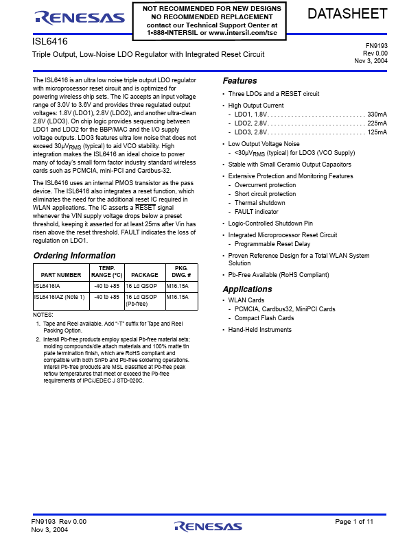 ISL6416 Renesas