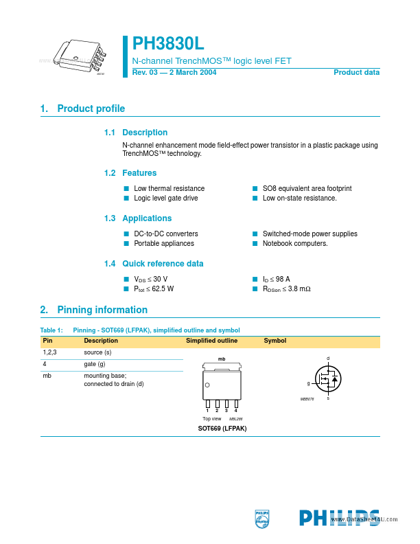 <?=PH3830L?> डेटा पत्रक पीडीएफ