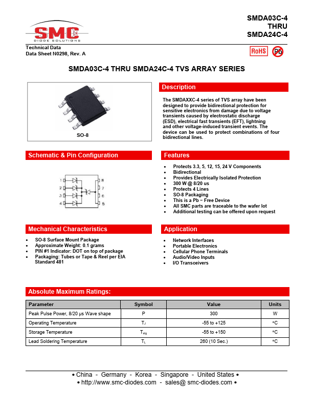 <?=SMDA15C-4?> डेटा पत्रक पीडीएफ