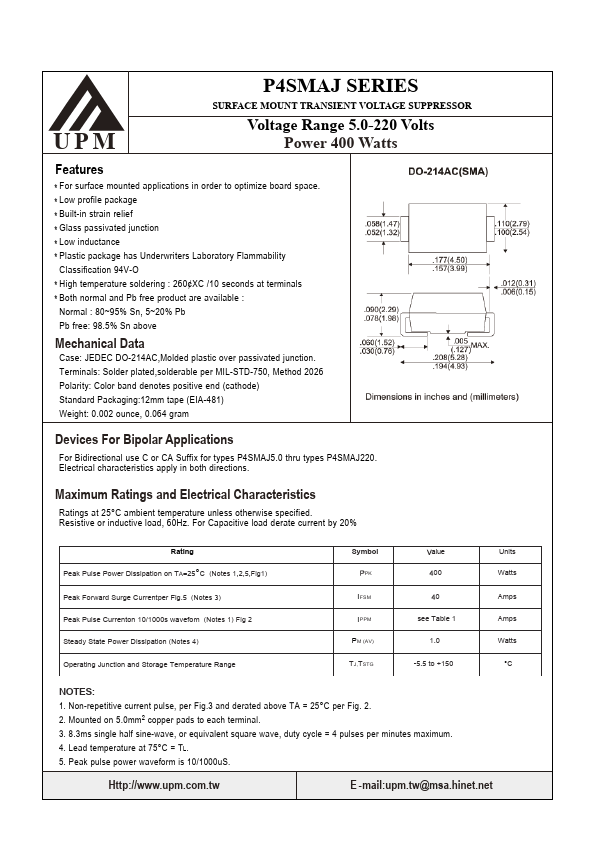 P4SMAJ110C UPM