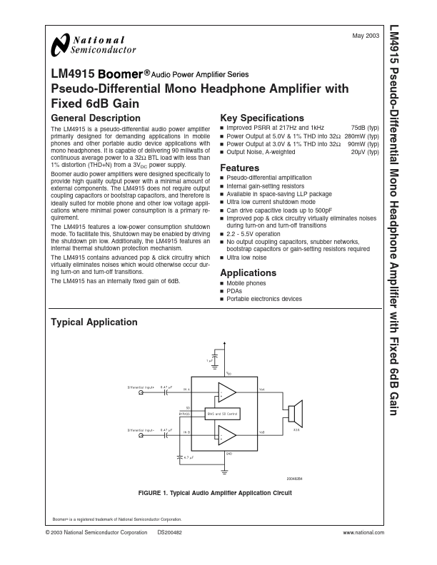 LM4915 National Semiconductor