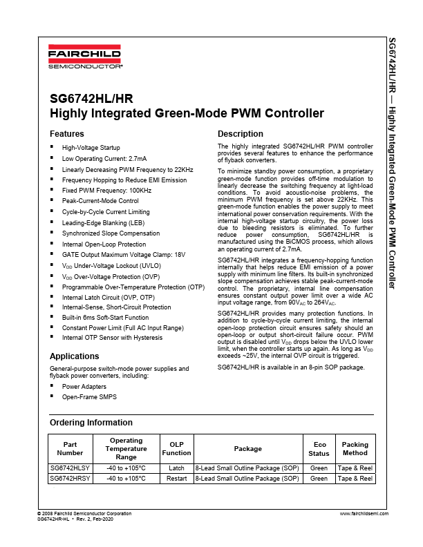 SG6742HL Fairchild Semiconductor