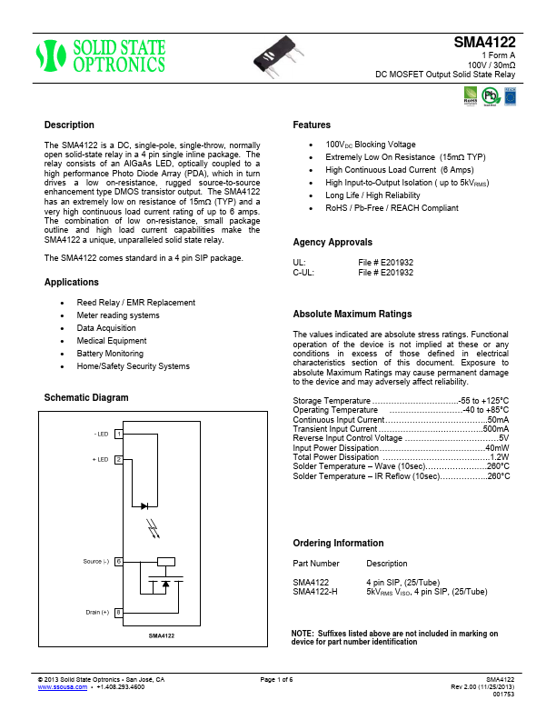 SMA4122 Solid State Optronic