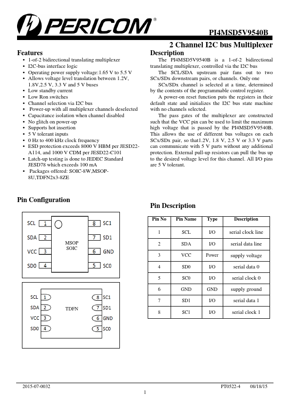 <?=PI4MSD5V9540B?> डेटा पत्रक पीडीएफ