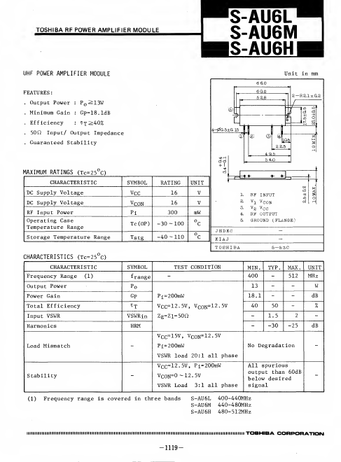 S-AU6M Toshiba