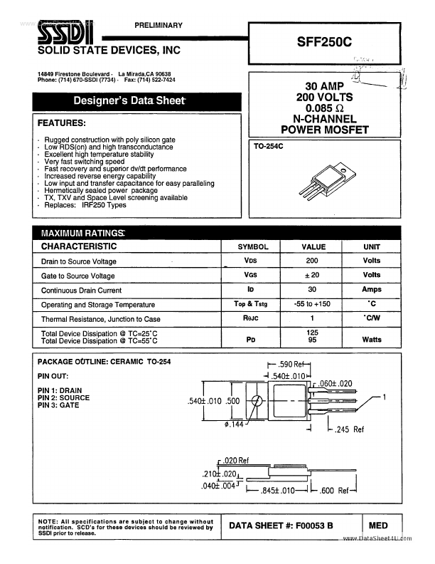 SFF250C SSDI