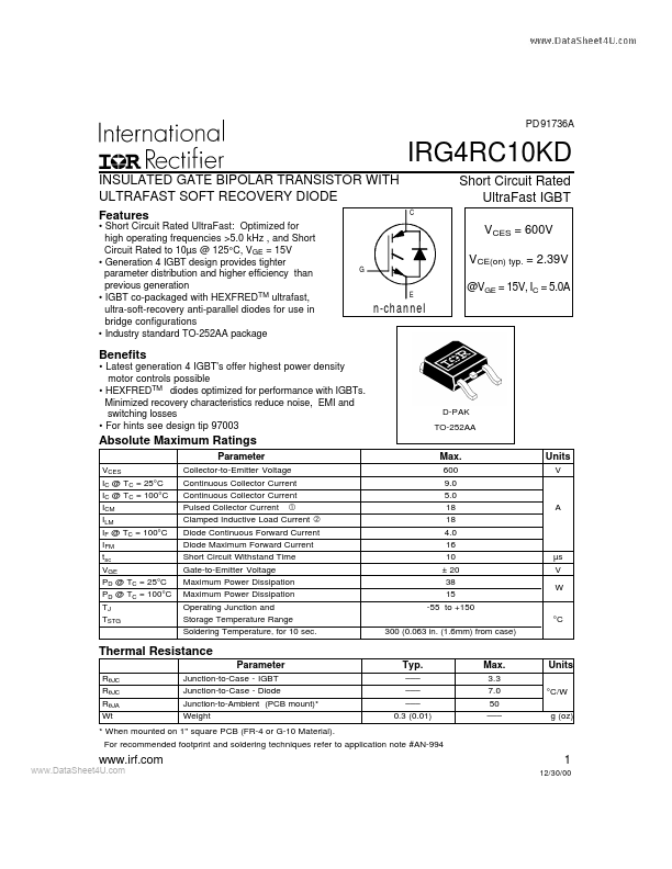 IRG4RC10KD International Rectifier