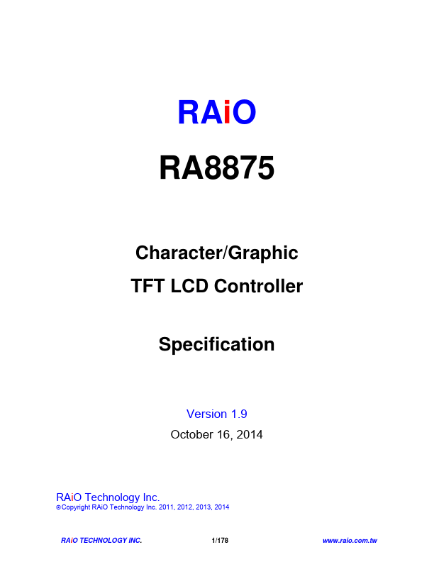RA8875 RAIO Technology