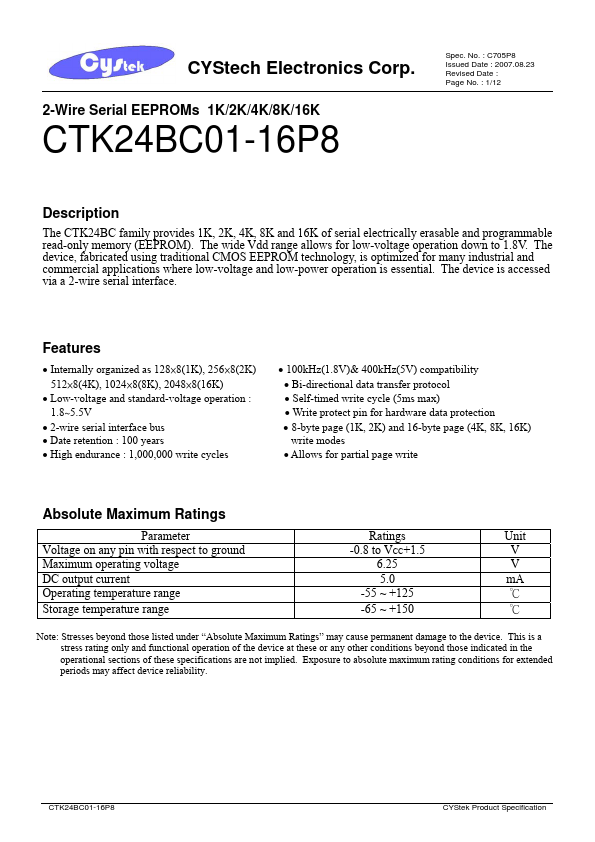 <?=CTK24BC01P8?> डेटा पत्रक पीडीएफ