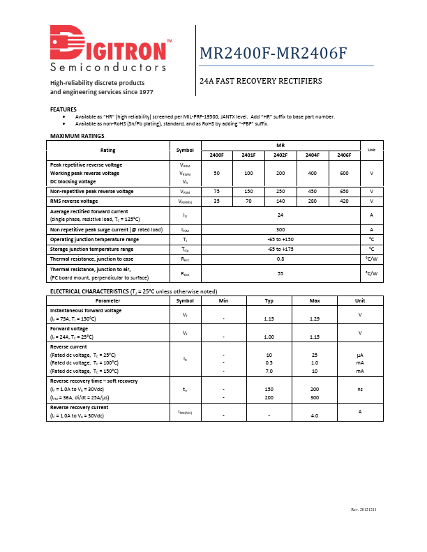 MR2404F Digitron Semiconductors