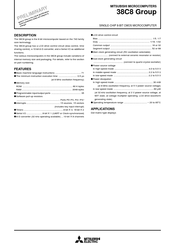 M38C89M6-XXXFP Mitsubishi