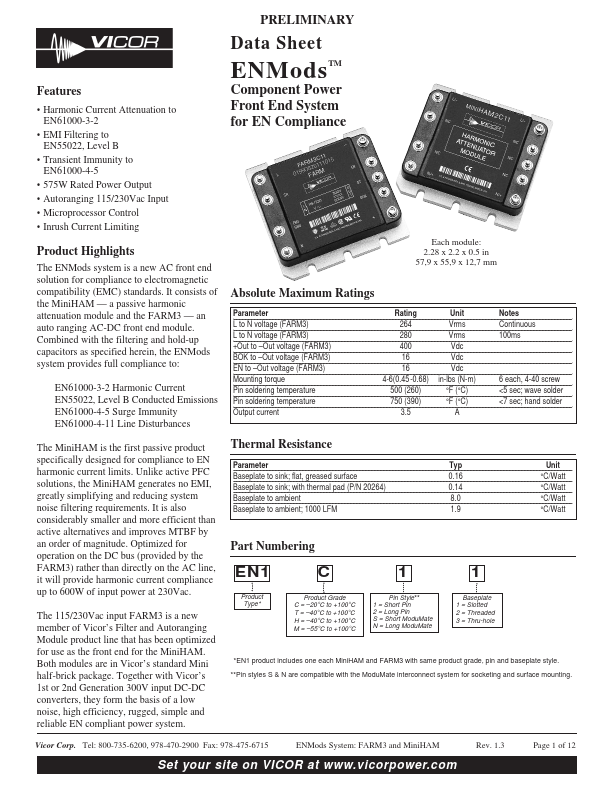 EN55022 Vicor Corporation