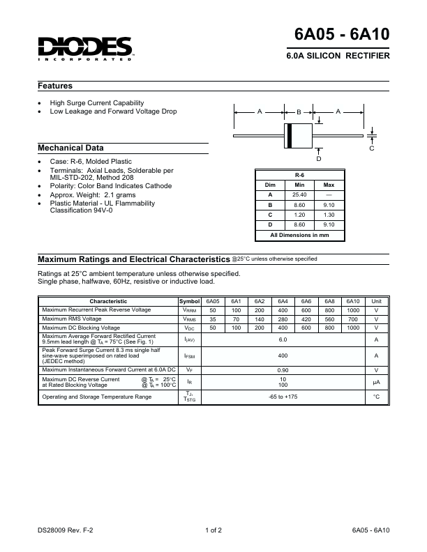 6A05 Diodes Incorporated