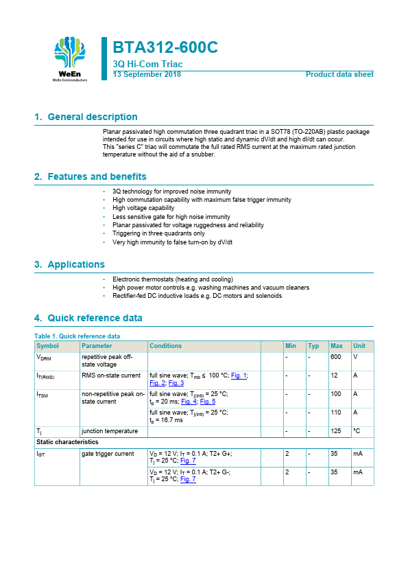<?=BTA312-600C?> डेटा पत्रक पीडीएफ