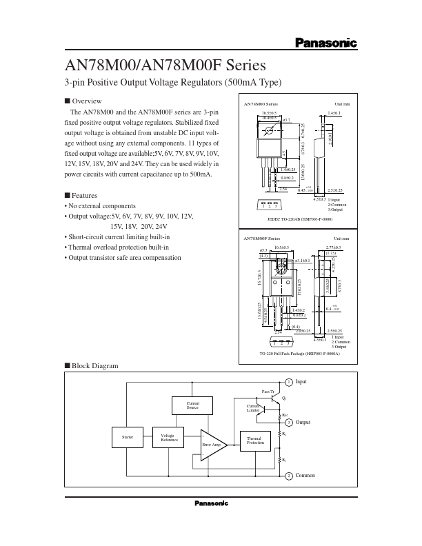 AN78M08F Panasonic Semiconductor
