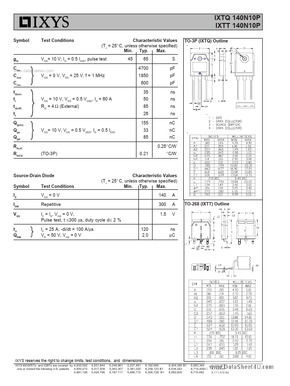 IXTT140N10P