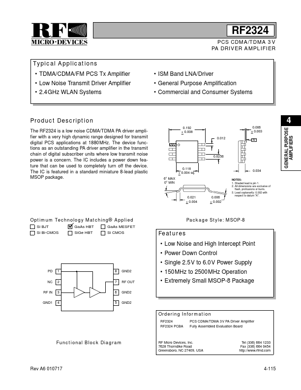 RF2324 RF Micro Devices