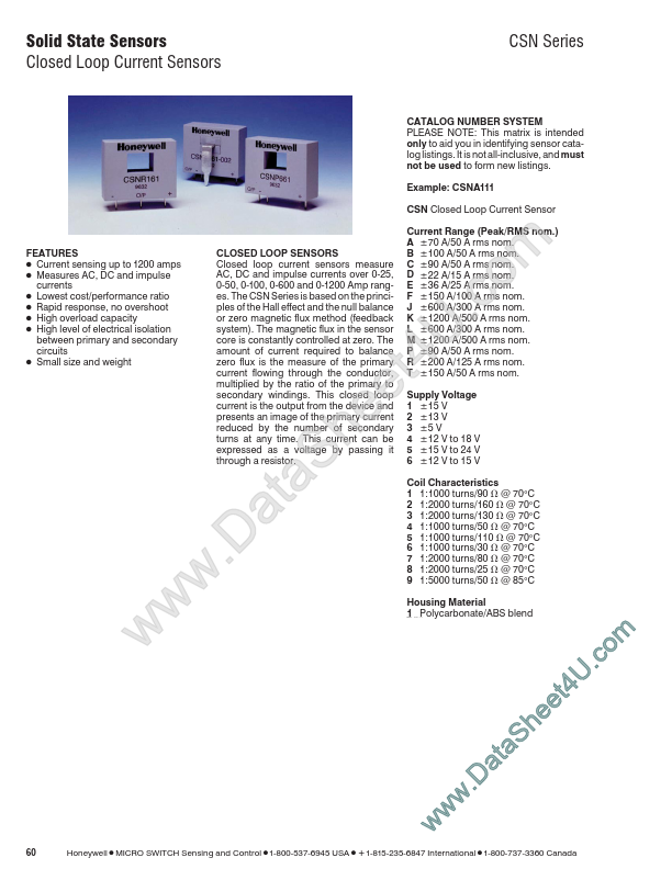 CSNA111 Soild State Sensors