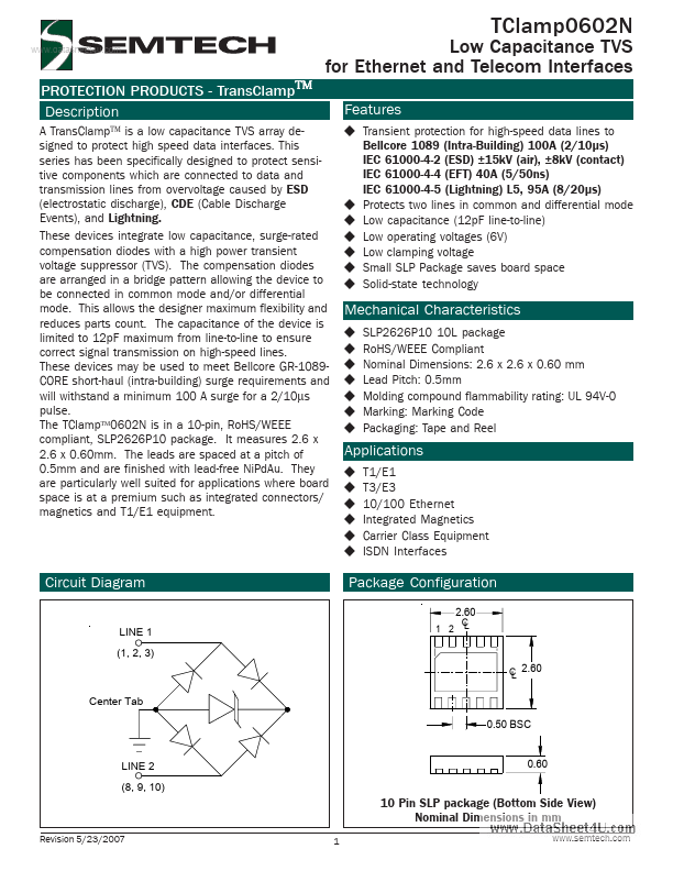 <?=TCLAMP0602N?> डेटा पत्रक पीडीएफ