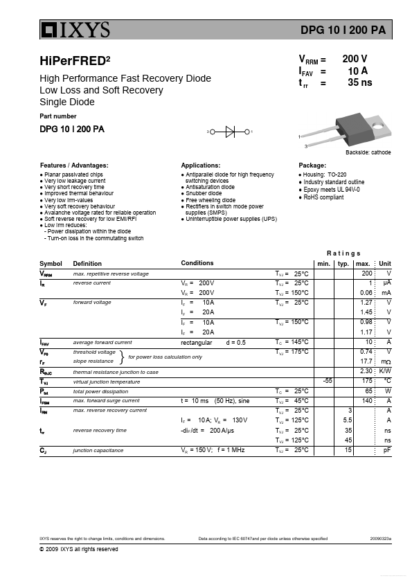 <?=DPG10I200PA?> डेटा पत्रक पीडीएफ