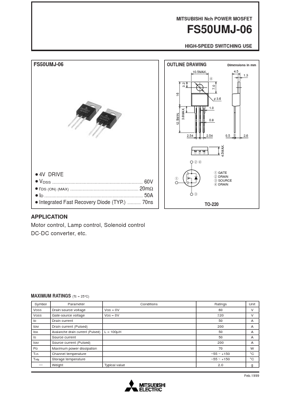 FS50UMJ-06 Mitsubishi Electric Semiconductor