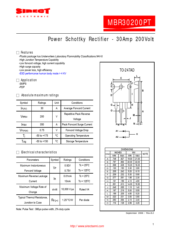 MBR30200PT SIRECT