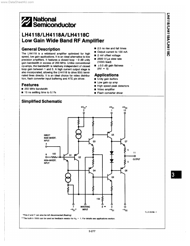 LH4118 National Semiconductor