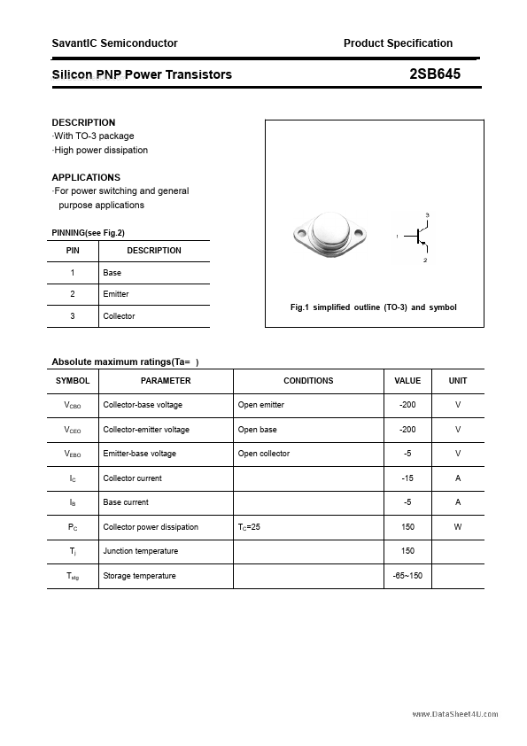 2SB645 SavantIC