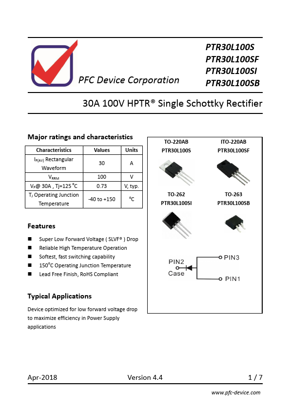 PTR30L100S PFC Device