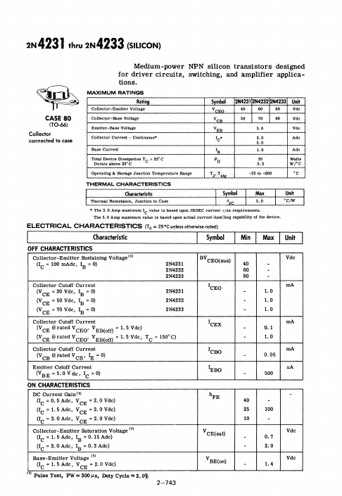 2N4231 Motorola