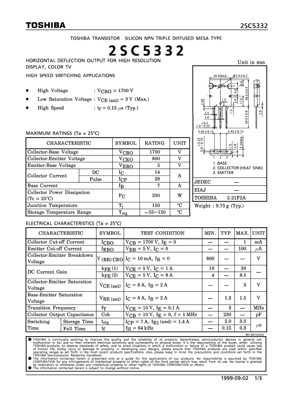 2SC5332 Toshiba Semiconductor