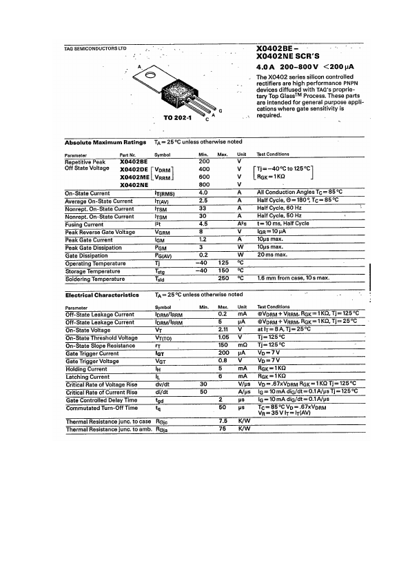 X0402BE Tag Semiconductors