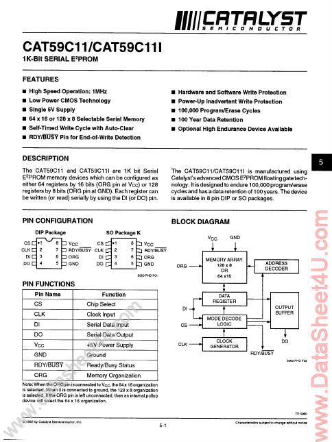 CAT59C11 Catalyst Semiconductor