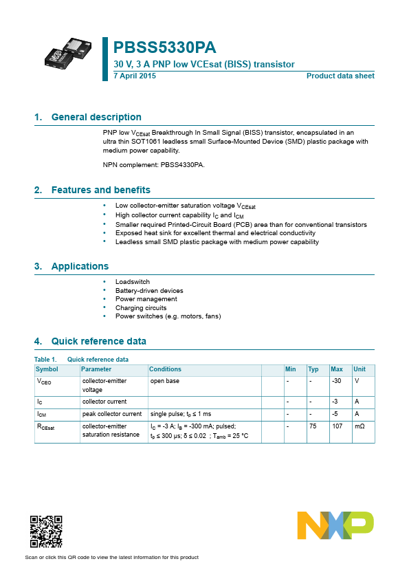 PBSS5330PA NXP