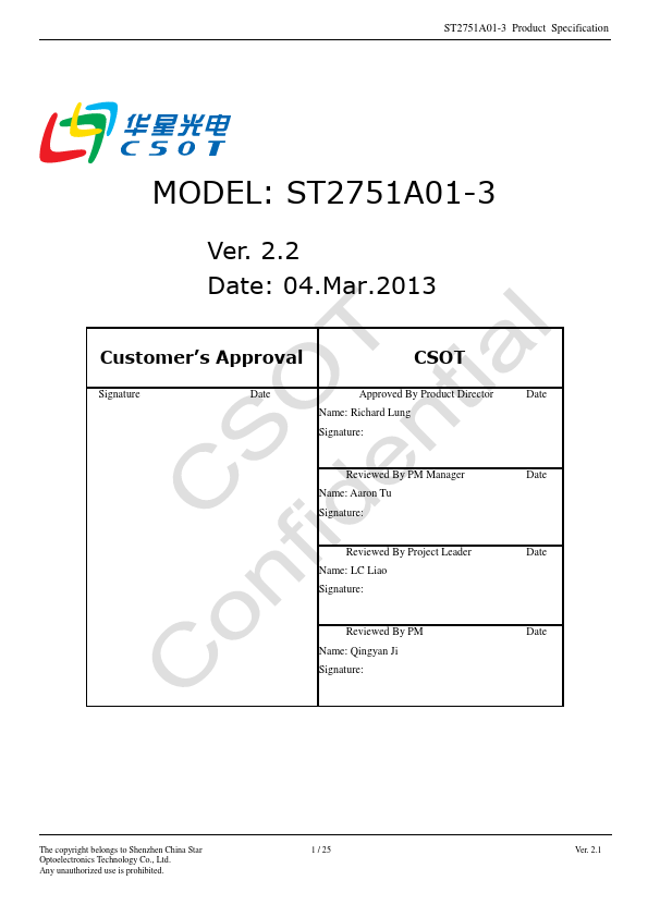 ST2751A01-3 CSOT